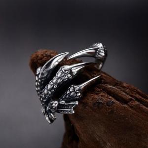 ドラゴン リング メンズ ステンレス レッドアイ 龍の目 デビル 全3色