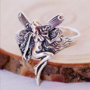 シルバーアクセ[シルバー925 ペンダント・トップ フェアリー 26mm×18mm