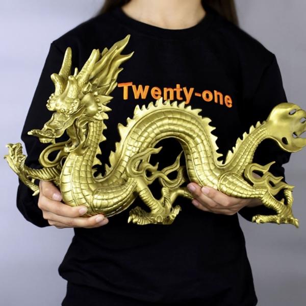 置物 風水 皇帝龍 五本爪 ーVer2ー 龍 竜 真鍮 ブロンズゴールド 龍の置物 ドラゴン アイテ...