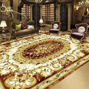 絨毯 レッド カーペット ダマスク柄 じゅうたん アンティーク ダマスク