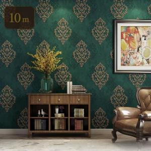 激安 大容量 100m 壁紙 ダマスク ダマスク柄 金 豪華 ゴージャス