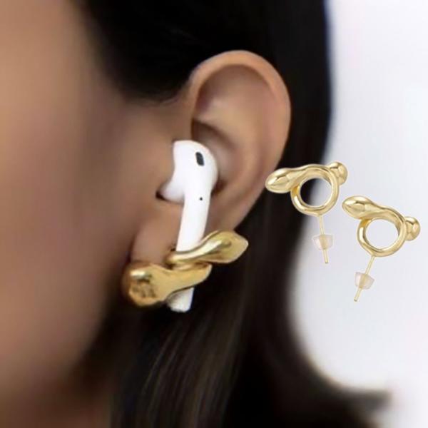 ピアス AirPods 用 輪っか 両耳用 ゴールド アクセサリー シンプル ワイヤレスイヤホン用 ...