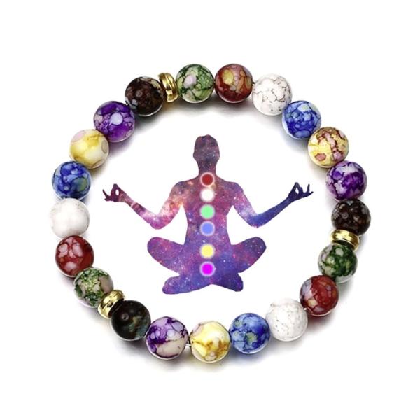 ブレスレット カラフル ヒーリング ヨガ パワーストーン 数珠 シンプル ジュエリー アクセサリー ...