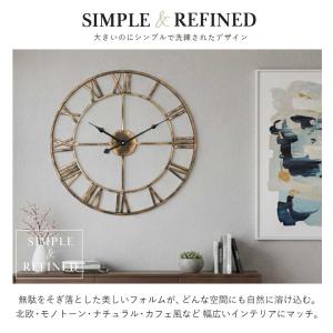 壁掛け時計 アイアンフレーム 60cm 大 お...の詳細画像3