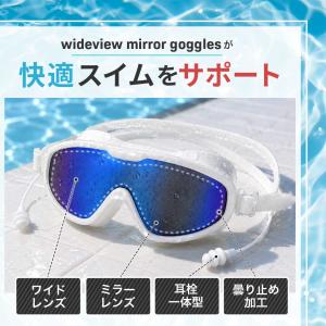 ワイドビュー ミラーレンズ 水泳ゴーグル 全3...の詳細画像1