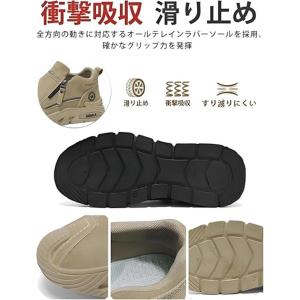 メンズ防水カジュアルシューズ 晴雨兼用 立った...の詳細画像3
