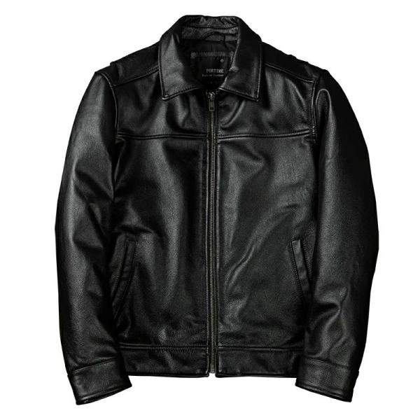 メンズ レザージャケット 黒い ライダースジャケット 本革 コート 大きいサイズ S M L LL ...