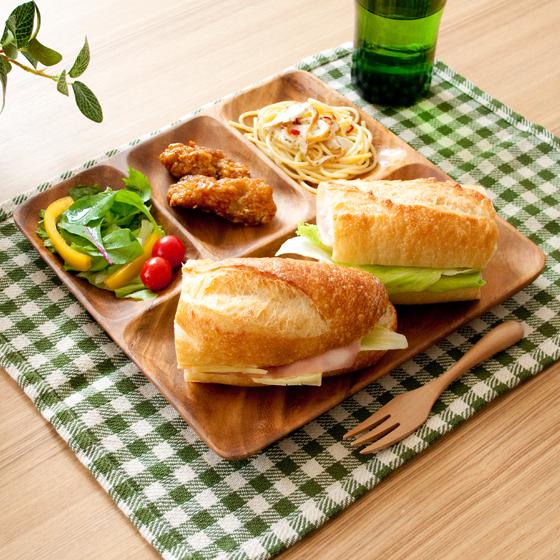 木製食器 木製プレート アカシア 食器 ランチプレート 木の皿 北欧 カフェ おしゃれ かわいい ナ...