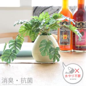 観葉植物 光触媒 モンステラ ミニ 卓上 人工観葉植物 造花 フェイクグリーン インテリア おしゃれ かわいい 人気 消臭 抗菌 防汚 光触媒人工植物