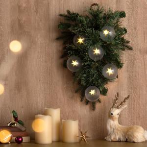 クリスマスリース リース おしゃれ 北欧 クリスマス飾り 壁面 壁飾り インテリア 玄関 リビング Xmasリース シンプル LEDライト SPARKLE WREATH