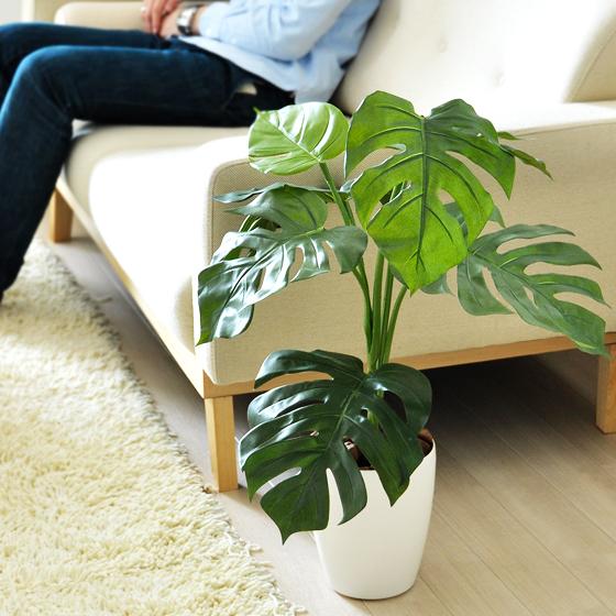 観葉植物 フェイクグリーン 光触媒 モンステラ 75cm お手入れ不要 抗菌 消臭 V-CAT光触媒...