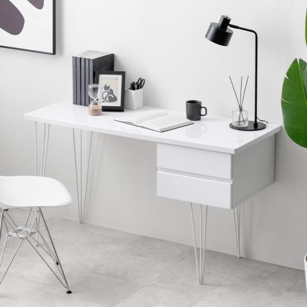 デスク パソコンデスク 机 学習机 勉強机 120cm おしゃれ シンプル 収納 引き出し PCデス...