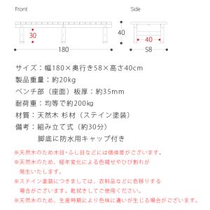縁台 ウッドデッキ 木製 180×58cm 縁...の詳細画像3