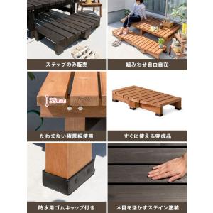 縁側 踏み台 木製 ステップ ウッドデッキ デ...の詳細画像1