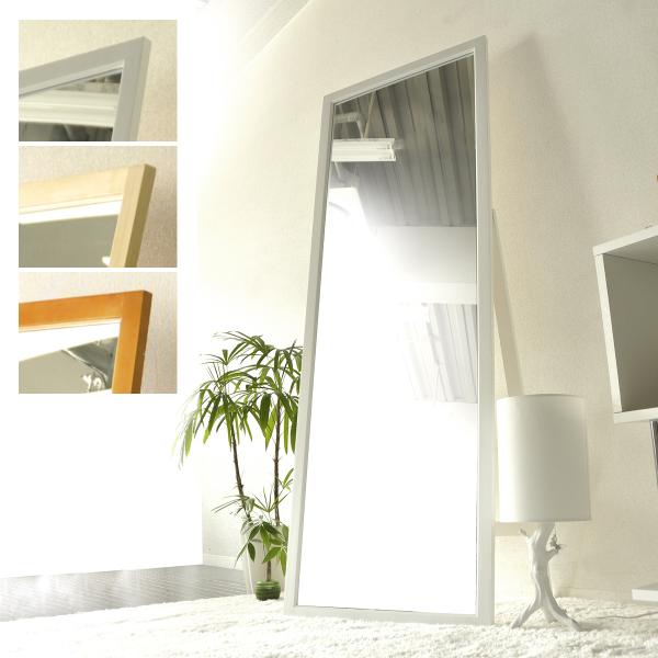 スタンドミラー 全身 ミラー 鏡 ワイド 姿見 木製 幅60cm シンプル 北欧 モダン おしゃれ ...