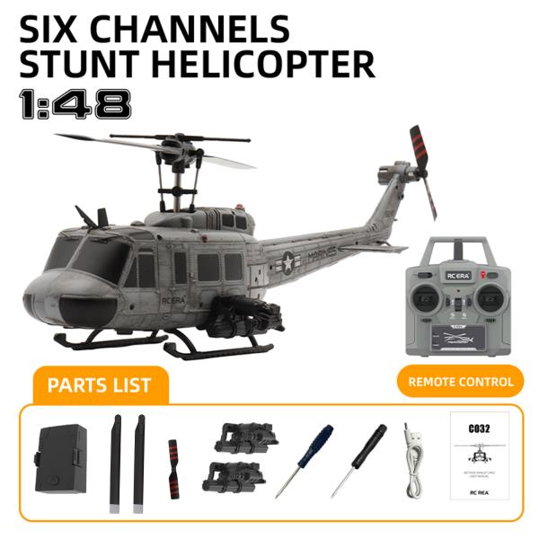 RC ERA C032 UH-1 ヒューイ グレー汚し塗装Ver RTF（技適付き）