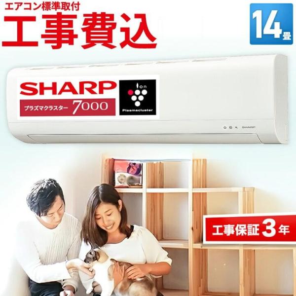 エアコン 14畳 工事費込み プラズマクラスター搭載 シャープ SHARP ルームエアコン AY-T...