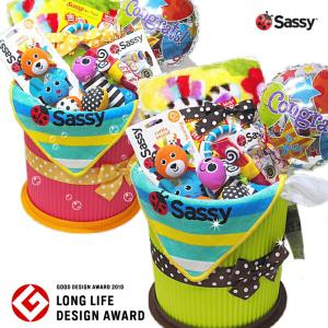 おむつケーキ　出産祝い オムニウッティ　バケツ　Sassy タオル ラトル 出産祝い ベビーギフト 男の子　女の子