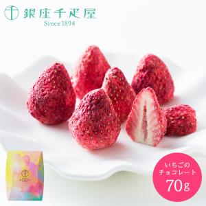 バレンタイン 銀座千疋屋 いちごのチョコレート PGS-217 手提げ袋付 国産いちご チョコ フリーズドライ スイーツ プレゼント ギフト