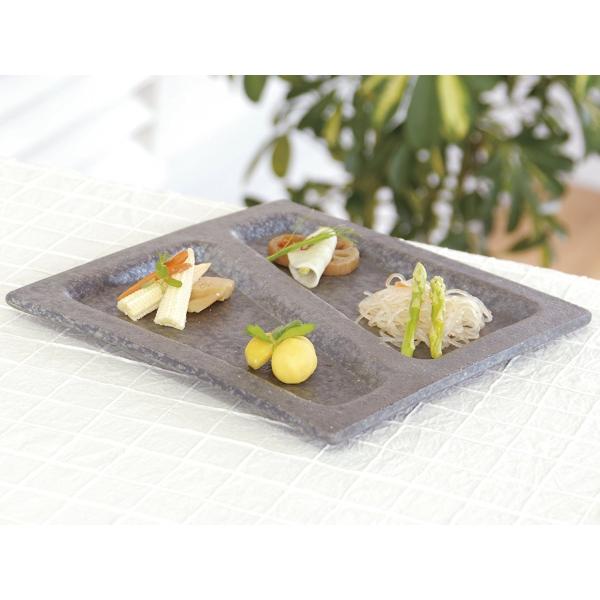 ヤマ庄陶器 銀彩 取り分けプレート 仕切り 皿 G5-1404 お祝い 本格 和食器 プレゼント