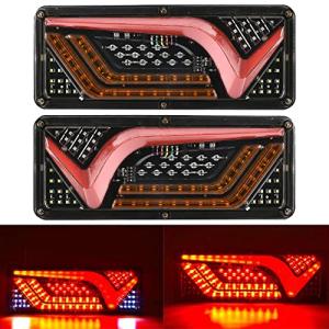 トラック LED テールランプ 24V 薄型 シーケンシャル 流れる V字 汎用 左右セット (33cm)の商品画像