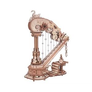 ROBOTIME　木製オルゴール　Magic Harp【AMK71】ROKR　ウッドパズル（組立キット）（英語版製品）（機械式オルゴール）