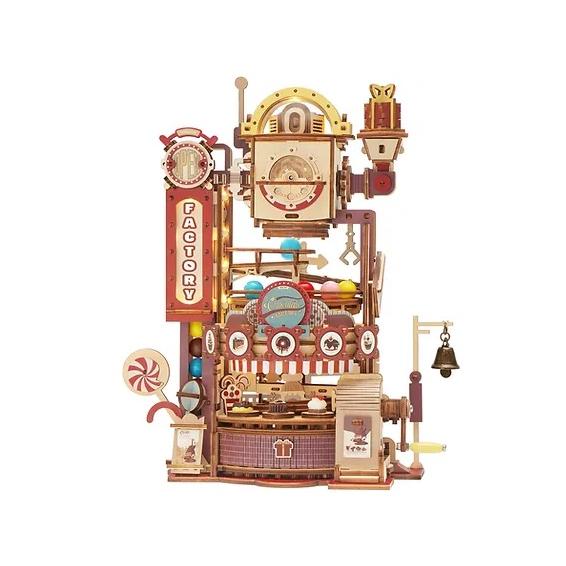 ROBOTIME　マーブルラン　お菓子工場【LGA02】ROKR　ウッドパズル（組立キット）（日本正...