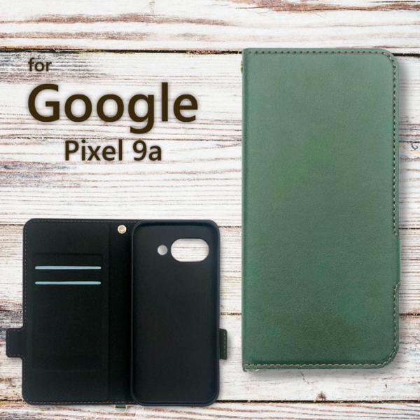 Google Pixel 9a 手帳型 ケース グリーン グーグルピクセル9a 手帳型ケース 耐衝撃...