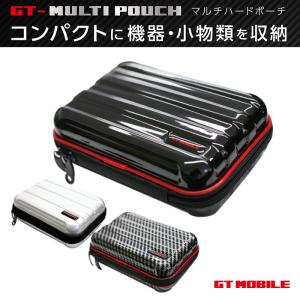 ポーチ ハード GT-MOBILE 軽量 大容量 メンズ ハードケース 小物 大きめ メッシュ ポケット 黒 ブラック シルバー カーボン 高耐久 大人 男性 公式ライセンス品｜airs