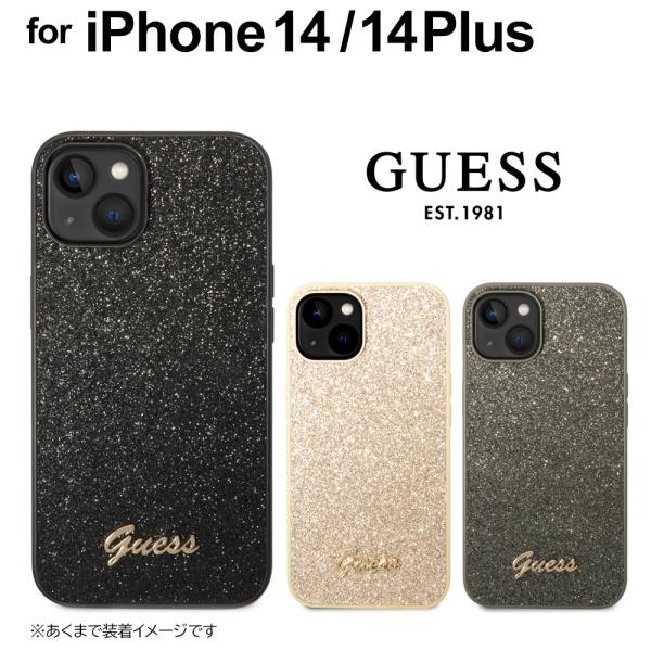 iPhone 14 ケース GUESS グリッター iPhone14Plus ラメ キラキラ グリッ...