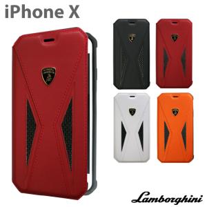 iPhoneX ケース ランボルギーニ 手帳型ケース 本革 アイフォンケース レザー ブランド メンズ