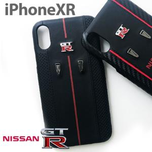 iPhoneXR ケース 本革 背面カバー XR iPhoneケース 日産 ニスモ nismo GT-R レザー ブラック ニッサン NISSAN｜airs