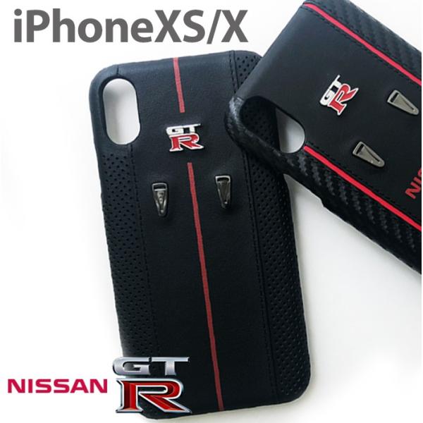 iPhoneXS ケース iPhoneX 本革 背面カバー XS X iPhoneケース 日産GT-...