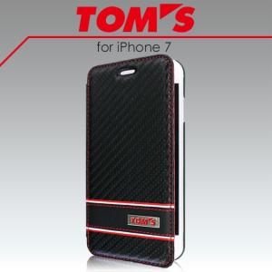 iPhone8 ケース iPhone7 iPhone6s iPhone6 TOM'S トムス PU+本革 カーボン調 手帳型ケース アイフォン7 アイフォン6s アイフォン6