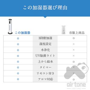 加湿器 空気清浄 スチーム式 小型 タワー型 ...の詳細画像5