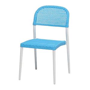 マラガサイドチェア/ホワイト+ライトブルー W48×D58×H82cm(SH45cm) ガーデン用チェア 椅子 屋内 屋外 ベランダ ニチエス｜airu-shop3