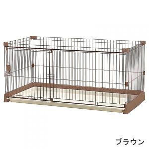 リッチェル 木製スライドペットサークル レギュラー ダークブラウン