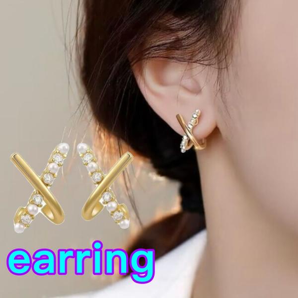 イヤリング 痛くない 40代 50代 ノンホール クロス イヤーカフ 30代 20代 レディース