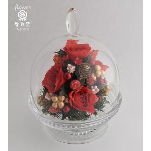 クリスマスリース プリザーブドフラワー 玄関 華やかな赤いバラ ピンク