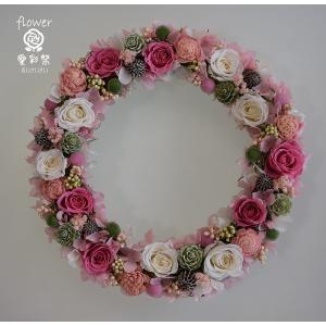 オレンジ 黄色のお花 ドライフラワーリース ギフト プレゼント 誕生日