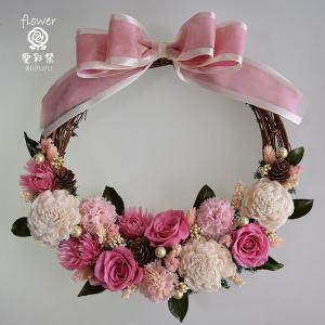 商品名【萌】ピンク系♥ピンクローズのフラワーリース　春リース　玄関リース imgrc0077133120.jpg