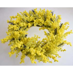 ミモザのリース 造花 40cm 大きいサイズの詳細画像1