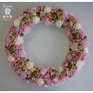 ピンクと紫のバラ プリザーブドフラワーリース ギフト プレゼント 誕生