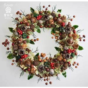 水色のバラ ブルー・パープル系のお花や木の実 リボンのプリザーブド