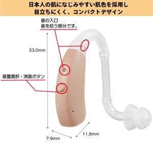 耳掛け型補聴器 OHS-EH21 電池2パック...の詳細画像1