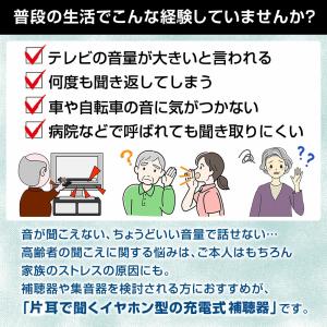 耳あな型補聴器 充電式 ワイヤレス ハッキリさ...の詳細画像2