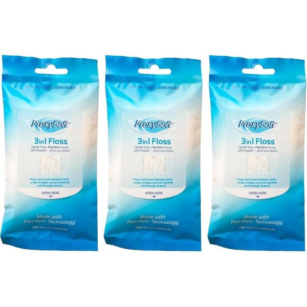 プロキシソフト3in1フロス 100本入 × 3個　(旧商品名：ソーントン スーパーフロス3in1)