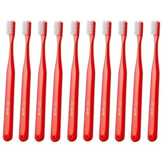オーラルケア タフト24 タフト24 S (ソフト) レッド【10本セット】 キャップ無