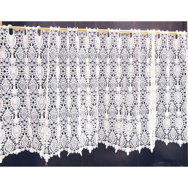 ai 即納　絶賛！綺麗！幅１２０ｘ４５ 真っ白ギュピール 　カフェカーテン　ショート　小窓用　おしゃ...