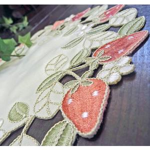 ドイリー 20cm 苺 丸い カップソーサーに...の詳細画像1